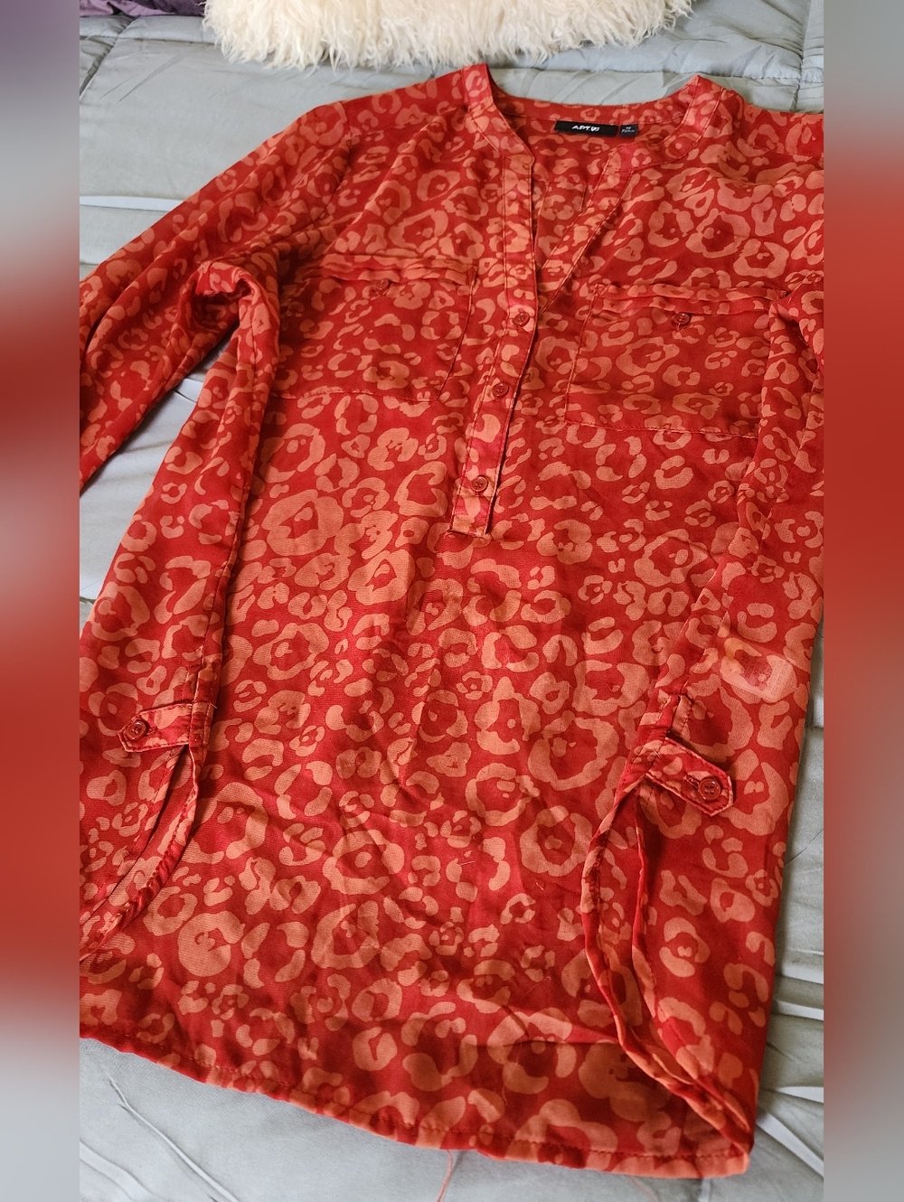 Art Print Business Casual Sheer Pullover Top